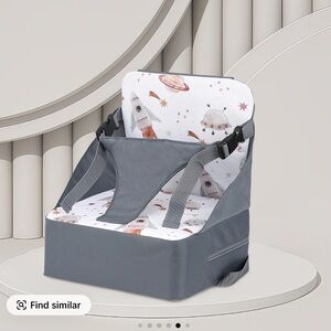 Grey Portable Dining Chair Booster